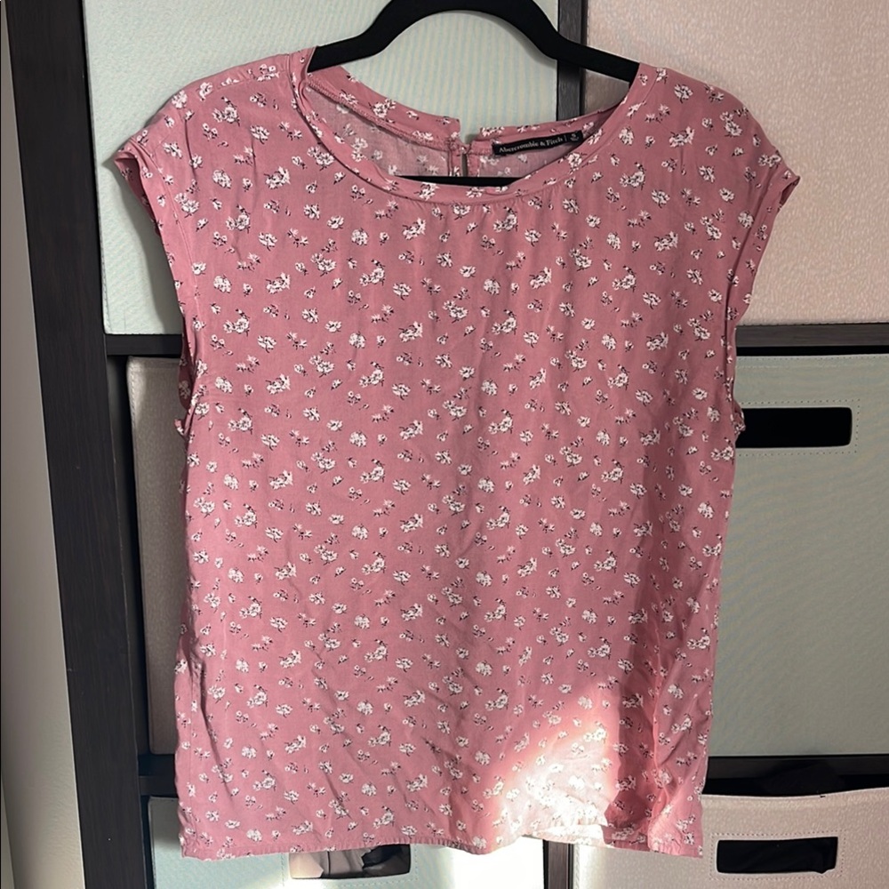 Abercrombie & Fitch Pink Blouse with Cap Sleeves
